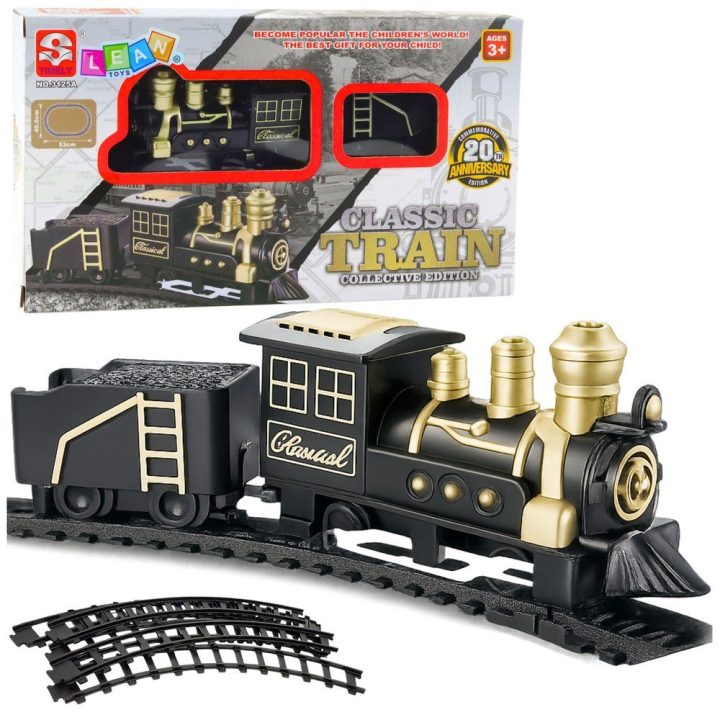 Žaislinis traukinys su bėgiais Classic Train – smagiam žaidimui namuose.
