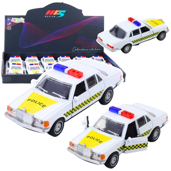 Žaislinė mašinėlė policijos metalinė balta 1:32 Metal Drive