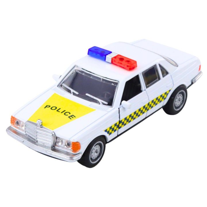 Žaislinė mašinėlė policijos metalinė balta 1:32 Metal Drive
