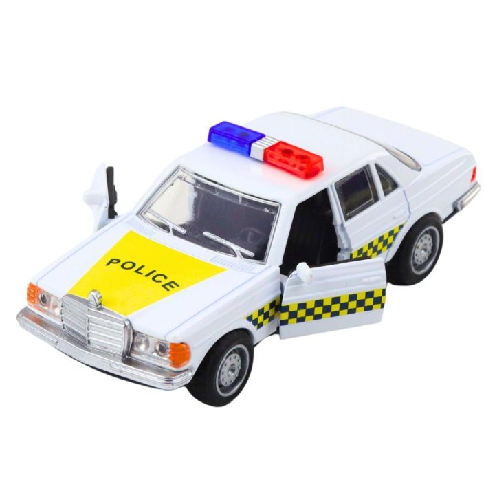 Žaislinė mašinėlė policijos metalinė balta 1:32 Metal Drive