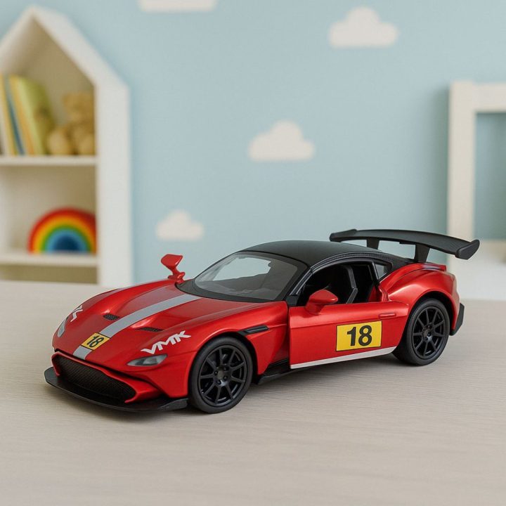 Automobilio sportinis metalinis atidaromomis durimis raudonas 1:32