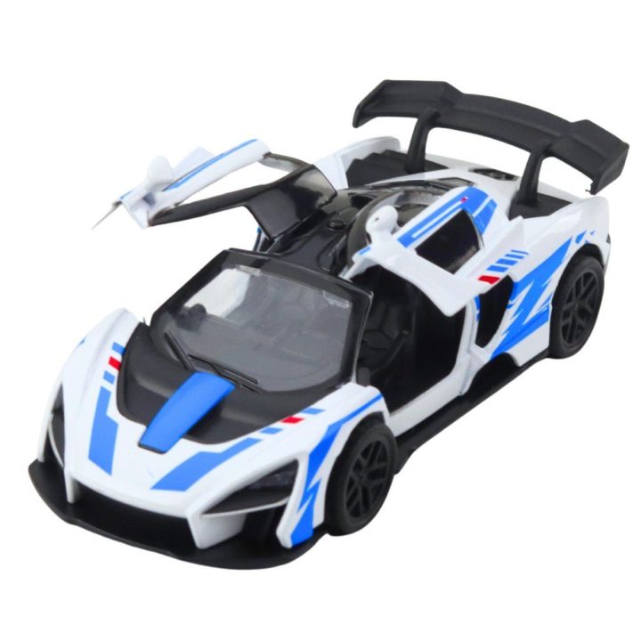 Žaislinis automobilis sportinis baltas 1:32 Metal Drive
