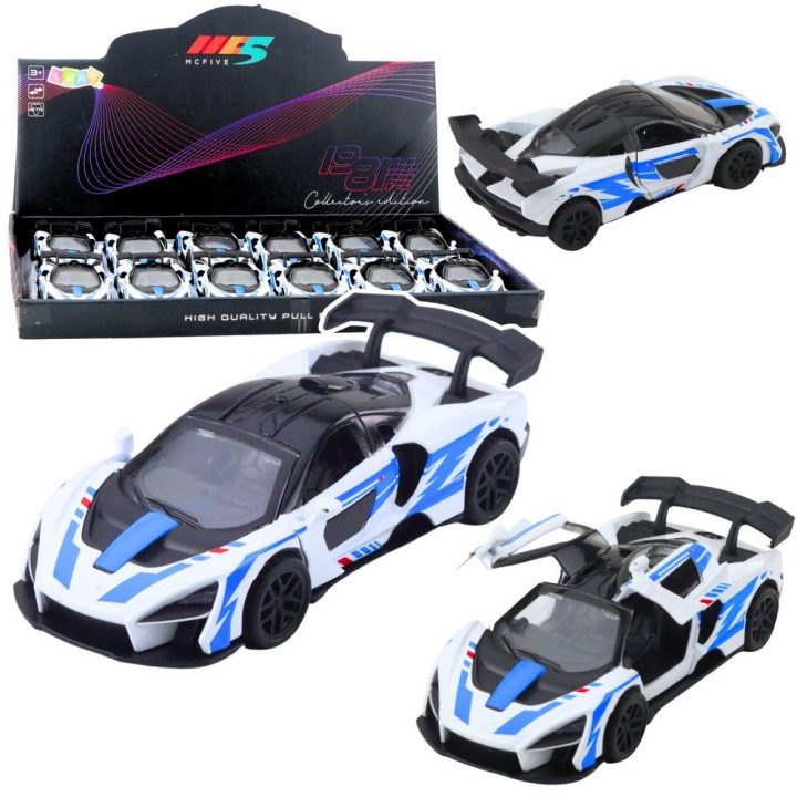 Žaislinis automobilis sportinis baltas 1:32 Metal Drive