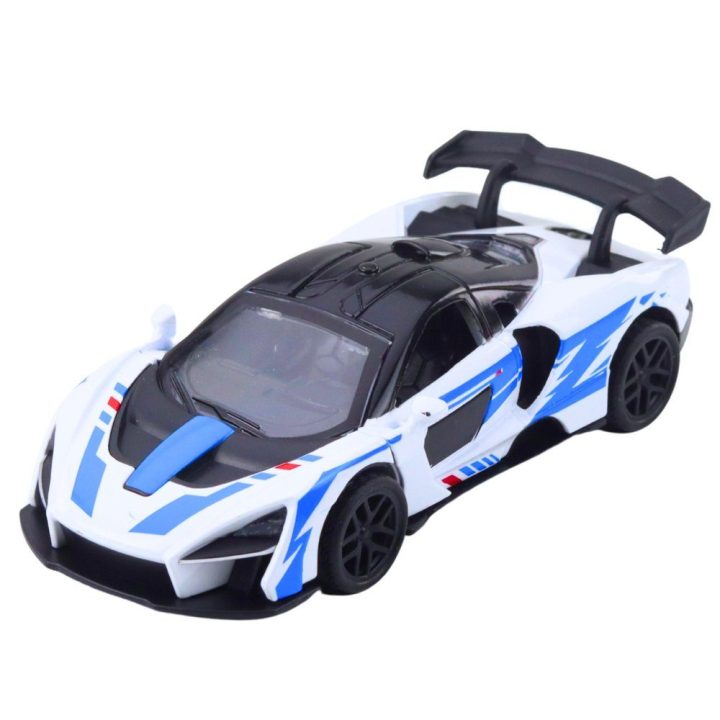 Žaislinis automobilis sportinis baltas 1:32 Metal Drive