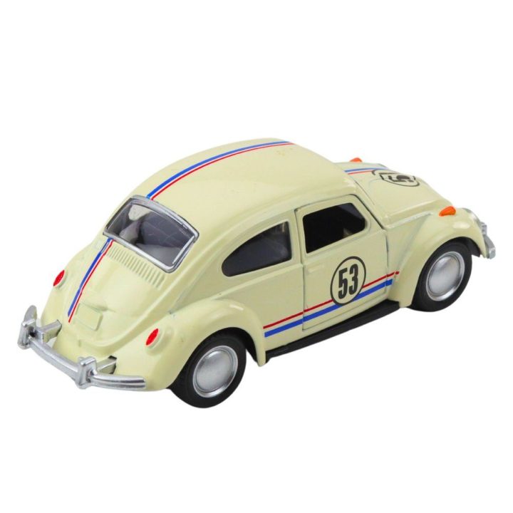 Modelinis automobilis smėlio spalvos 1:32 Classic Car Beetle Metal Drive