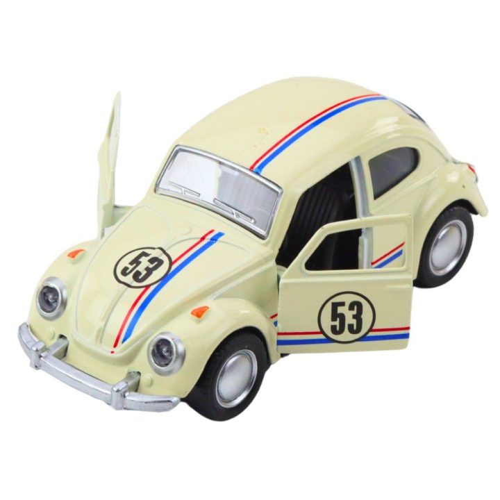 Modelinis automobilis smėlio spalvos 1:32 Classic Car Beetle Metal Drive