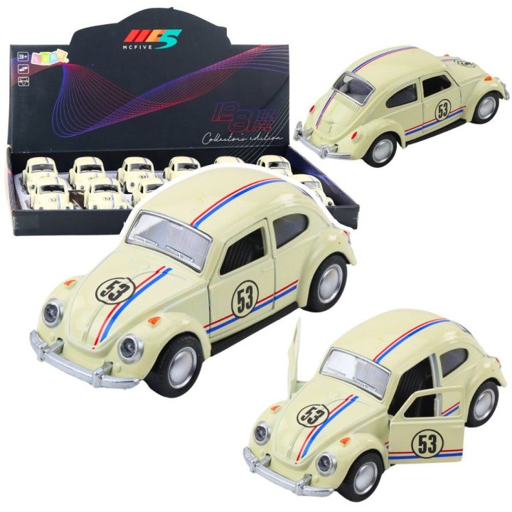 Modelinis automobilis smėlio spalvos 1:32 Classic Car Beetle Metal Drive