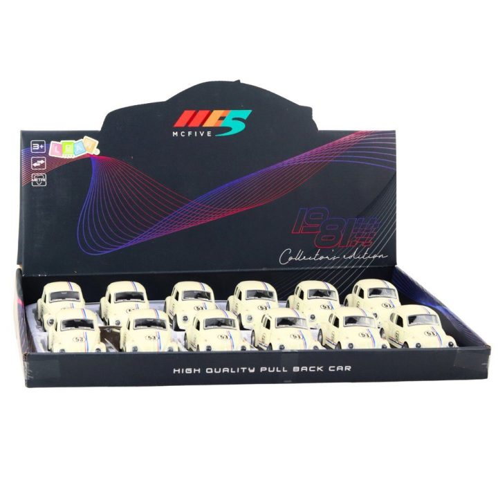 Modelinis automobilis smėlio spalvos 1:32 Classic Car Beetle Metal Drive