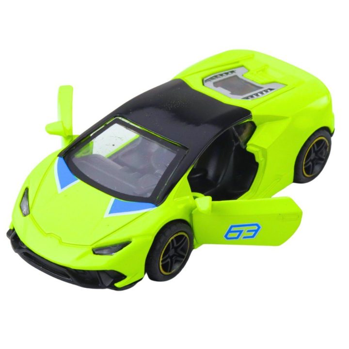 Žaislinis automobilis metalinis 1:43 neoninės žalios spalvos