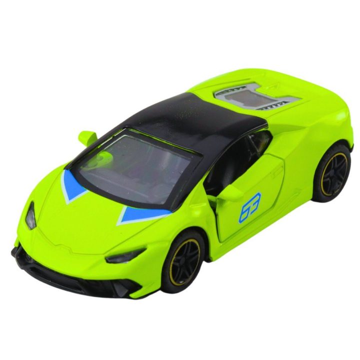 Žaislinis automobilis metalinis 1:43 neoninės žalios spalvos