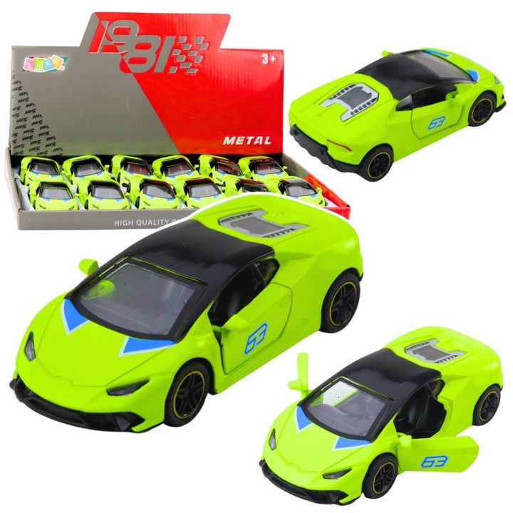 Žaislinis automobilis metalinis 1:43 neoninės žalios spalvos
