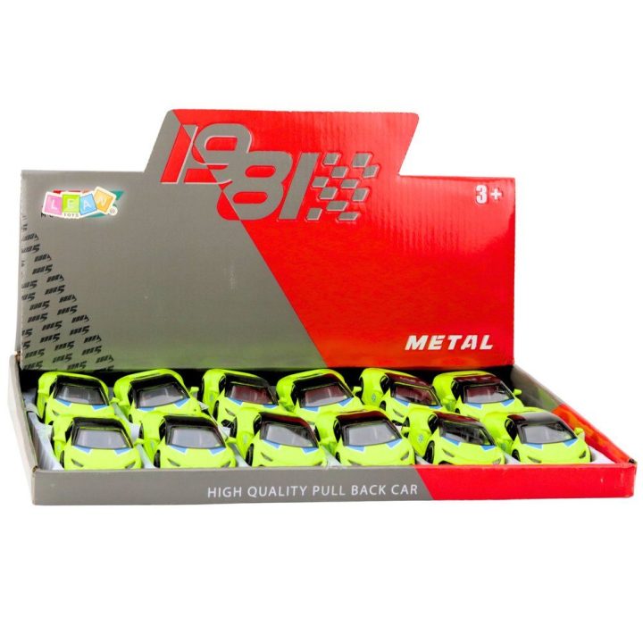 Žaislinis automobilis metalinis 1:43 neoninės žalios spalvos