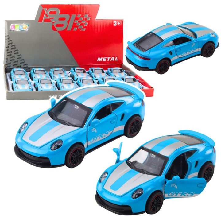 Žaislinis automobilis mėlynas su atidaromomis durelėmis 1:43 GTRS