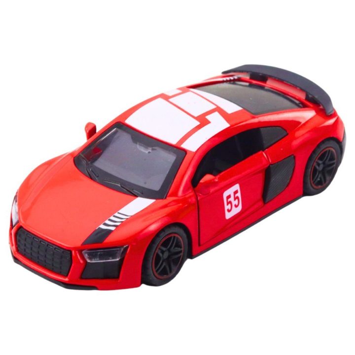 Žaislinis automobilis metalinis su garso ir šviesos efektais raudonas 1:43
