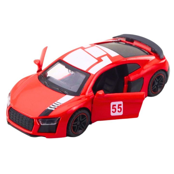 Žaislinis automobilis metalinis su garso ir šviesos efektais raudonas 1:43