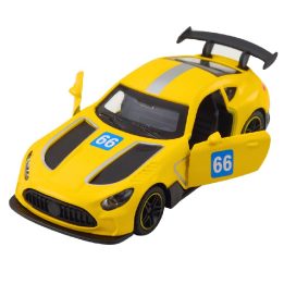 Žaislinis automobilis metalinis su atidaromomis durimis geltonas 1:43