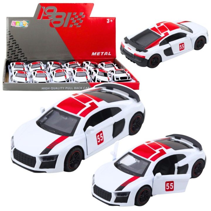 Žaislinis automobilis sportinis metalinis baltas 1:43