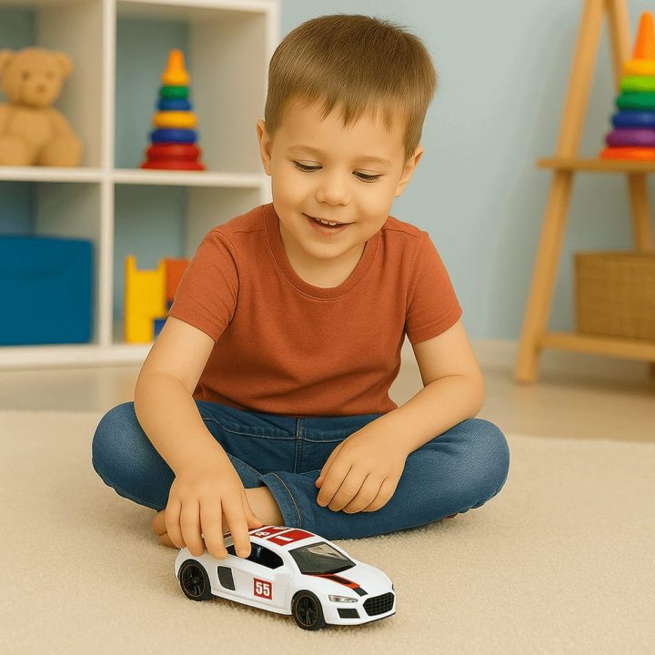 Žaislinis automobilis sportinis metalinis baltas 1:43