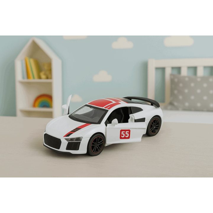 Žaislinis automobilis sportinis metalinis baltas 1:43