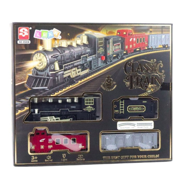 Žaislinis traukinys su bėgiais ir garsais Railway Train Sets