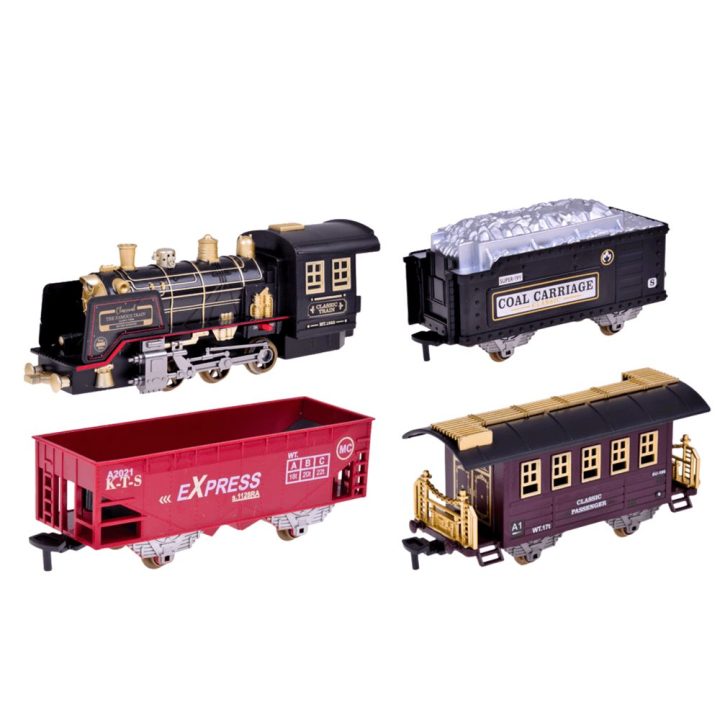 Žaislinis traukinys su pultu, garais ir garsais 22 dalių Railway Train Sets