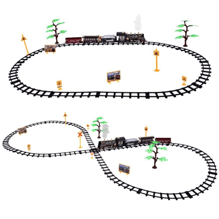 Žaislinis traukinys su pultu, garais ir garsais 22 dalių Railway Train Sets