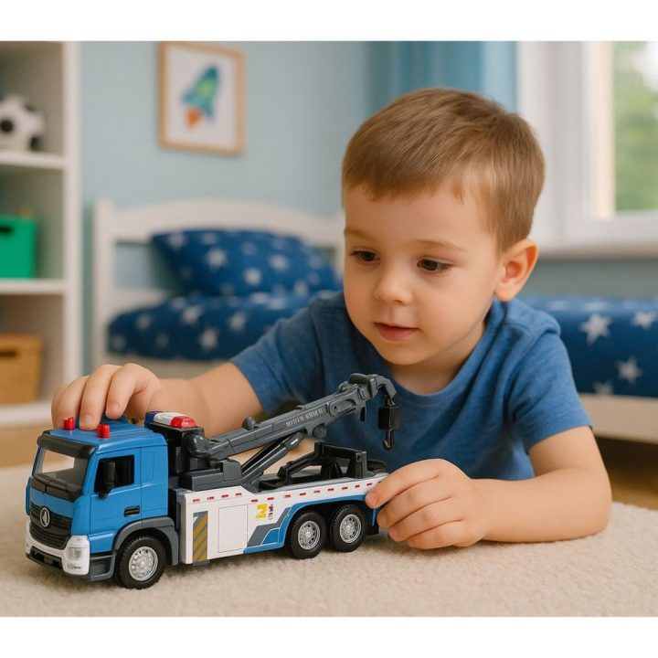 Žaislinė mašina vilkikas su garsais ir šviesomis Vehicle Boom Truck