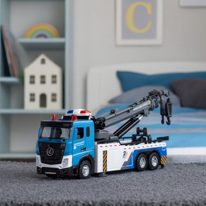 Žaislinė mašina vilkikas su garsais ir šviesomis Vehicle Boom Truck