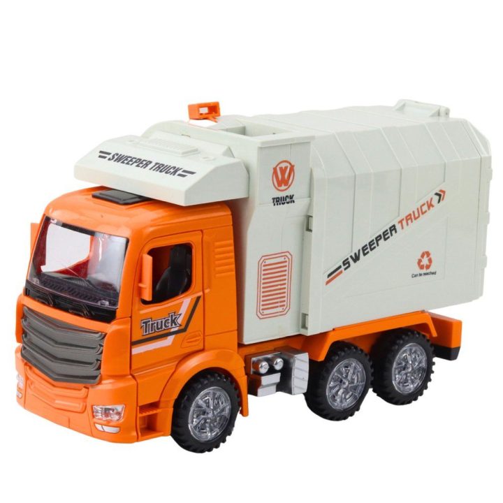 Šiukšlių surinkimo mašina oranžinė su šviesomis ir garsais Cars
