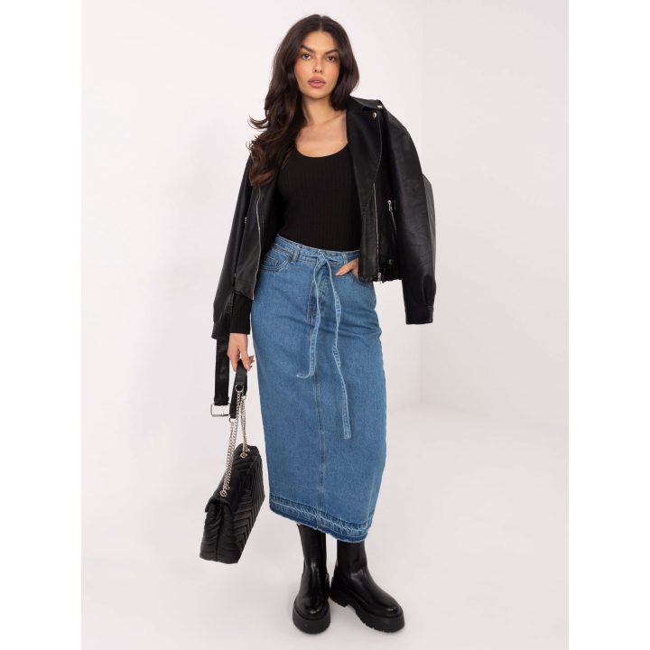 Sijonas moteriškas džinsinis mėlynas