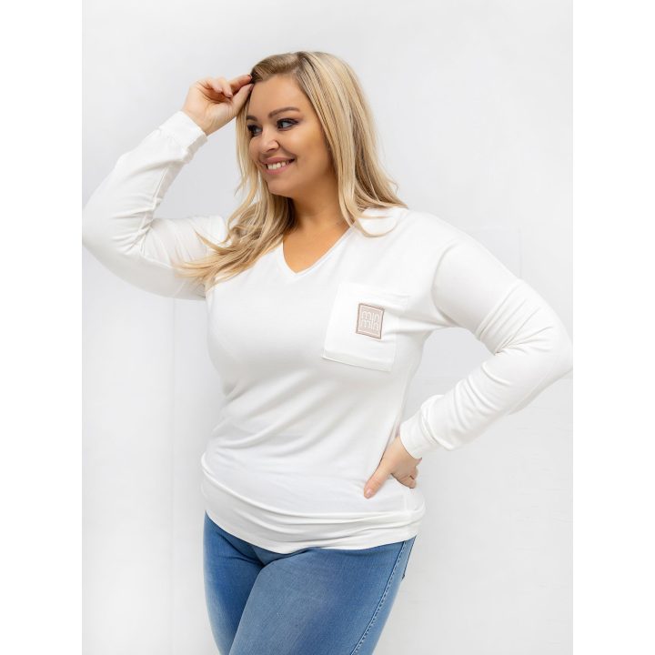 Palaidinė moteriška ecru spalvos plus size RV