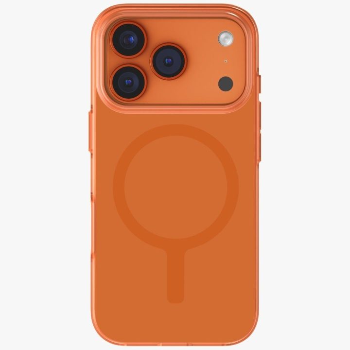 iPhone 17 Pro dėklas oranžinis Uniq Clario Magclick