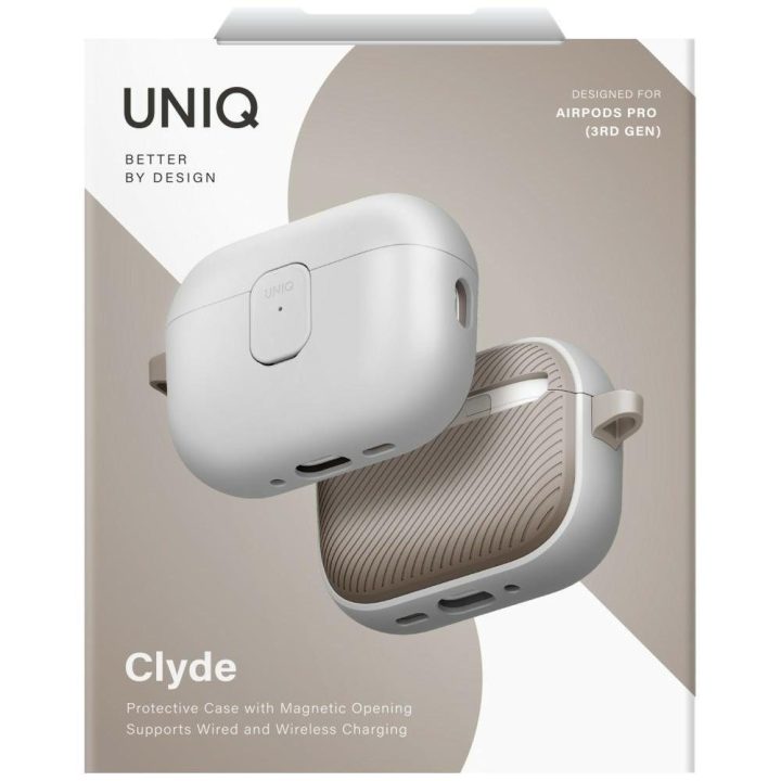 Dėklas AirPods Pro 3 pilkos smėlio spalvos Uniq Clyde