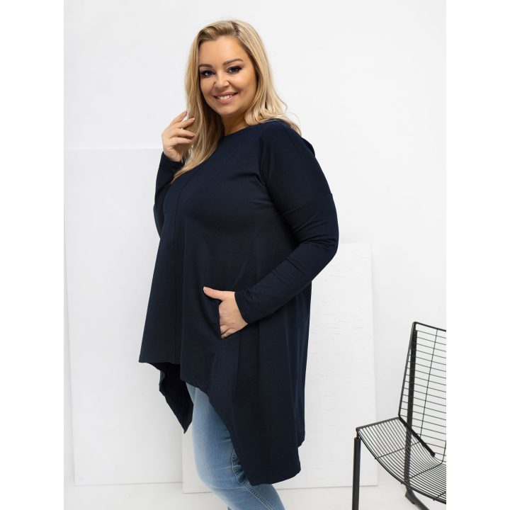 Palaidinė moteriška tamsiai mėlyna plus size RV