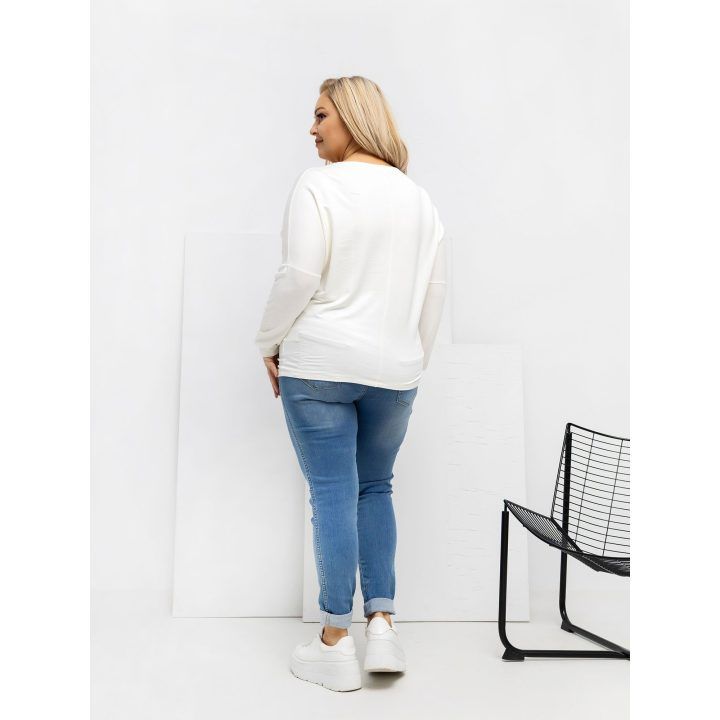 Palaidinė moteriška ecru spalvos plus size RV