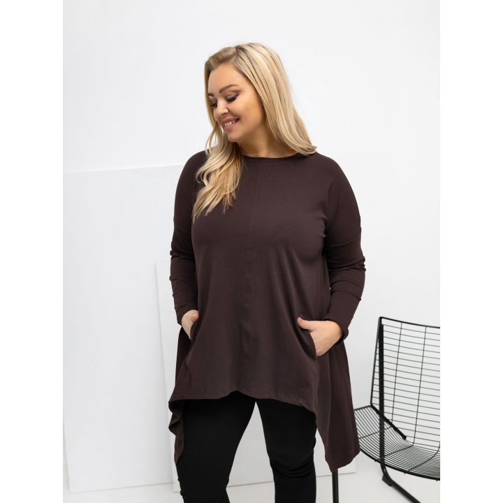 Palaidinė moteriška tamsiai ruda plus size RV