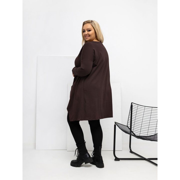 Palaidinė moteriška tamsiai ruda plus size RV