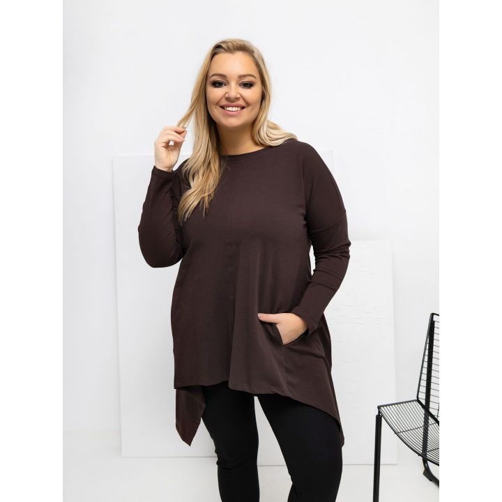 Palaidinė moteriška tamsiai ruda plus size RV