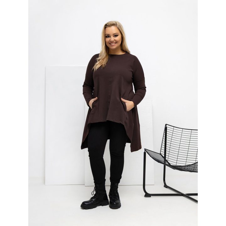 Palaidinė moteriška tamsiai ruda plus size RV
