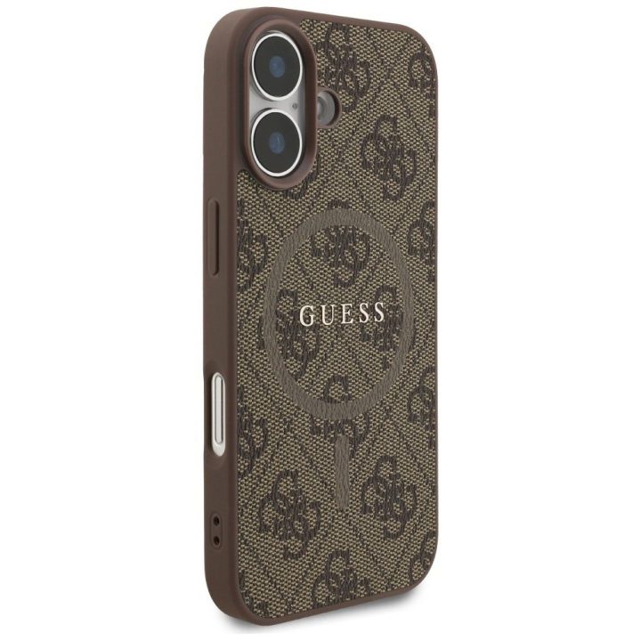 iPhone 17 dėklas su MagSafe rudu logotipu Guess