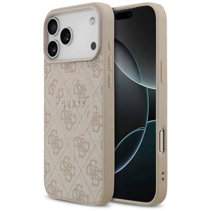 iPhone 17 Pro Max dėklas rožinis MagSafe Guess
