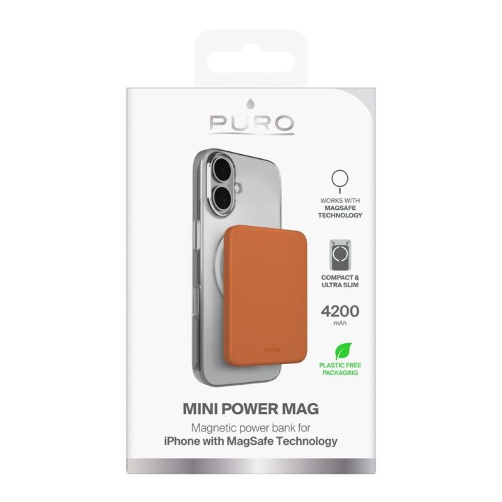 Išorinė baterija 4200 mAh su MagSafe oranžinė Puro