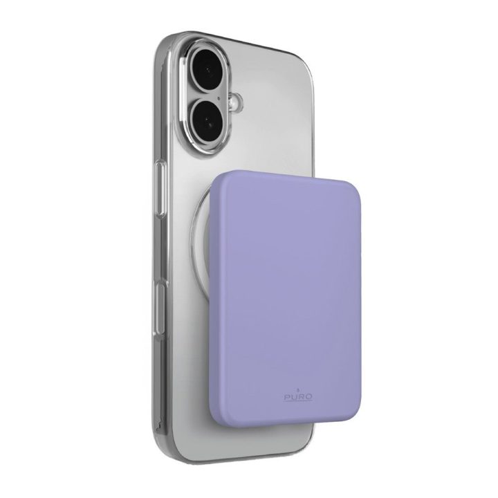 Išorinė baterija plona 4200 mAh USB-C violetinė Puro