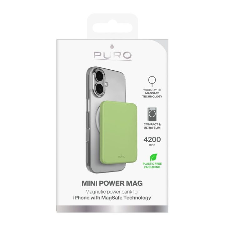 Išorinė baterija 4200 mAh su MagSafe žalia Puro