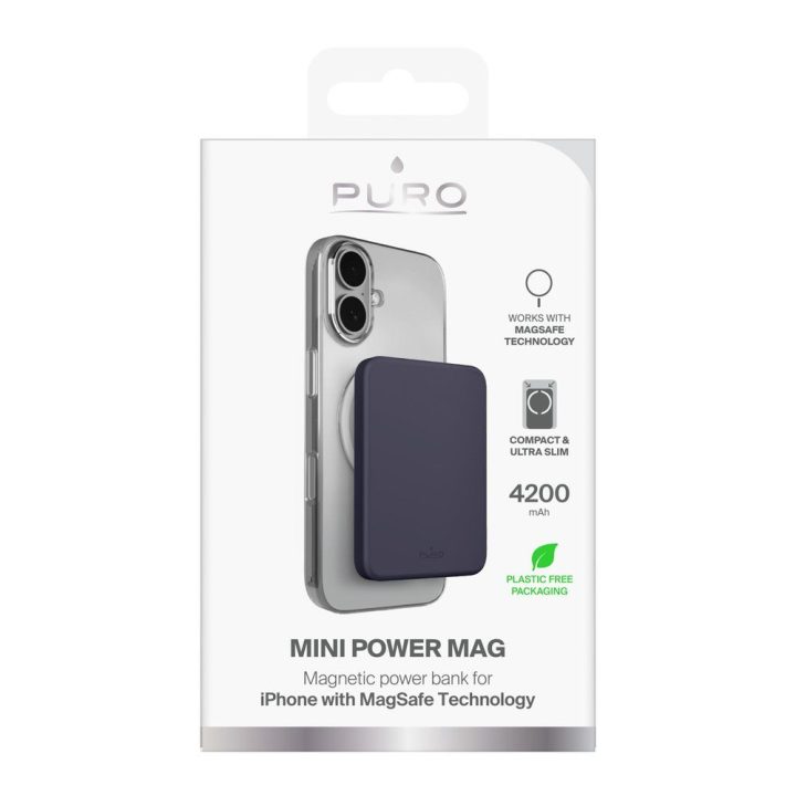 Išorinė baterija 4200 mAh su MagSafe pilka Puro
