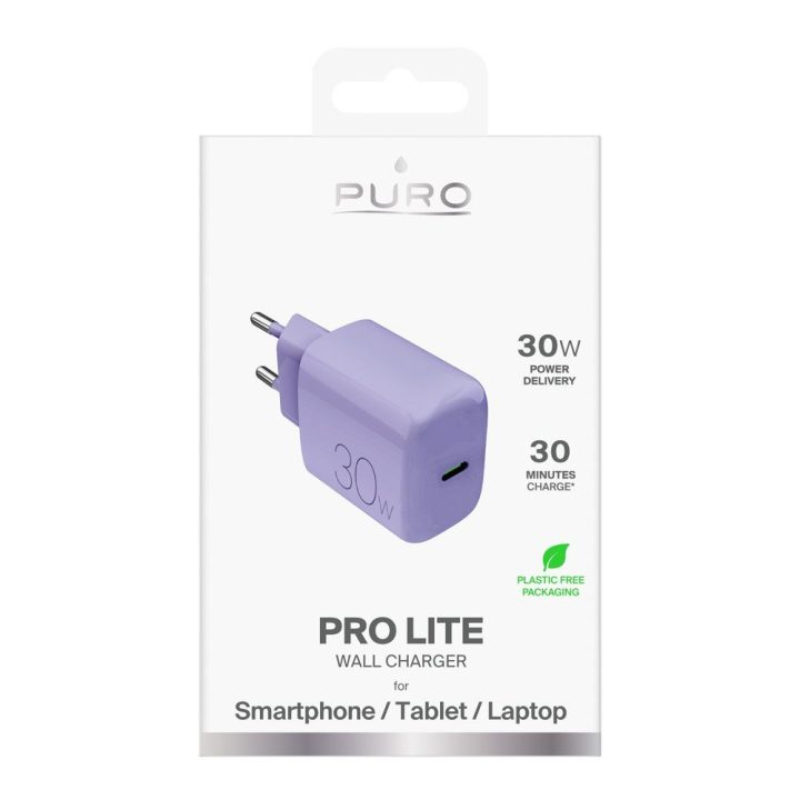 Įkroviklis USB-C 30 W violetinis Puro