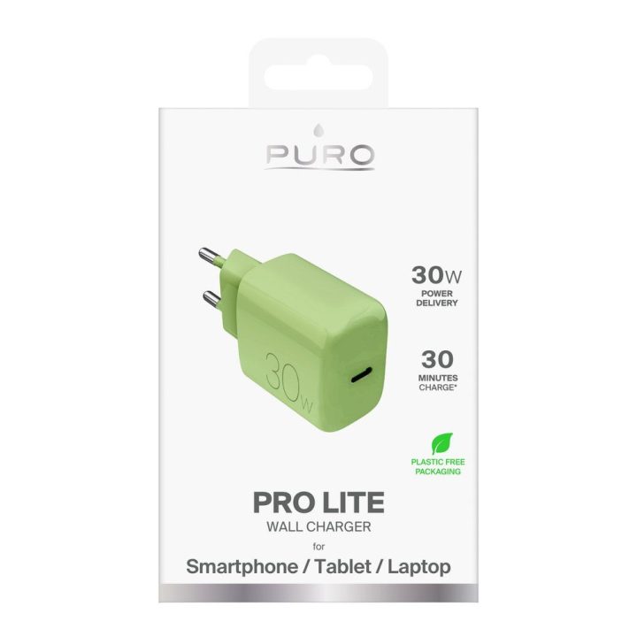 Įkroviklis USB-C 30 W žalias Puro