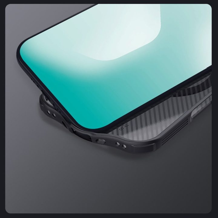 iPhone 17 Air telefono dėklas permatomas juodas Nillkin