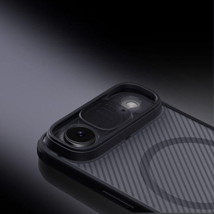 iPhone 17 Air telefono dėklas permatomas juodas Nillkin