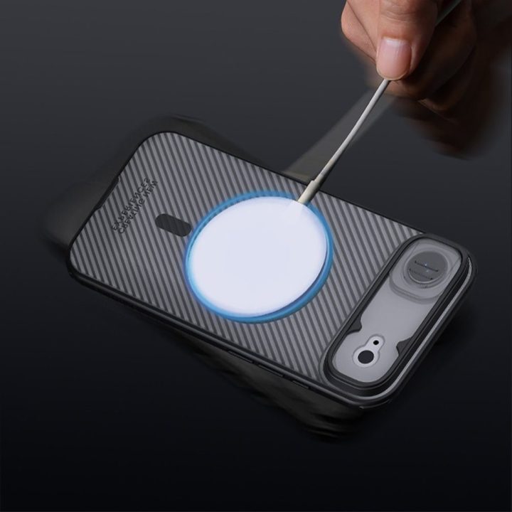 iPhone 17 Air telefono dėklas permatomas juodas Nillkin